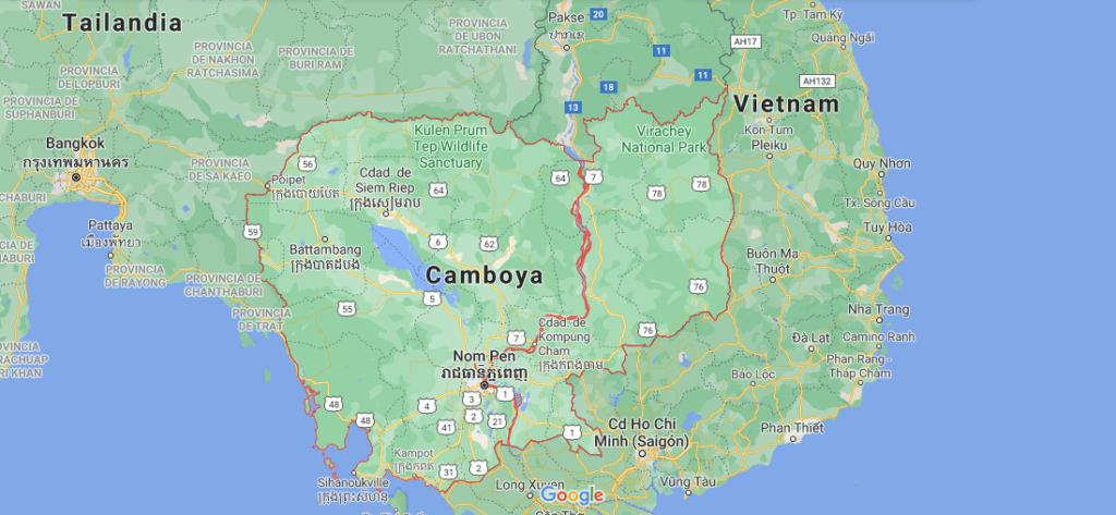 ¿Cuáles son los países vecinos de Camboya