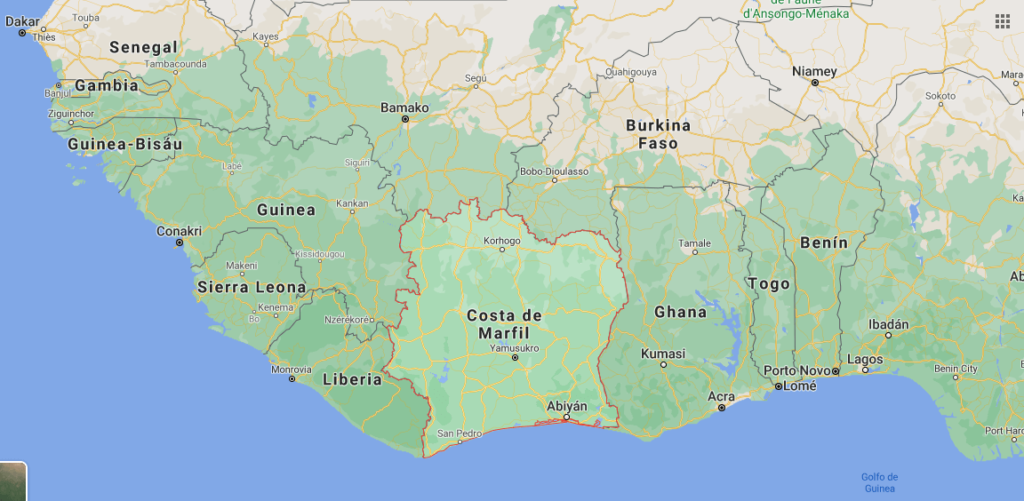 ¿Dónde queda Costa de Marfil