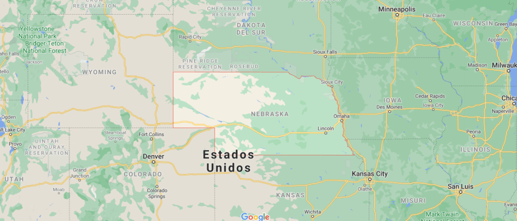 ¿Dónde queda Nebraska en el mapa