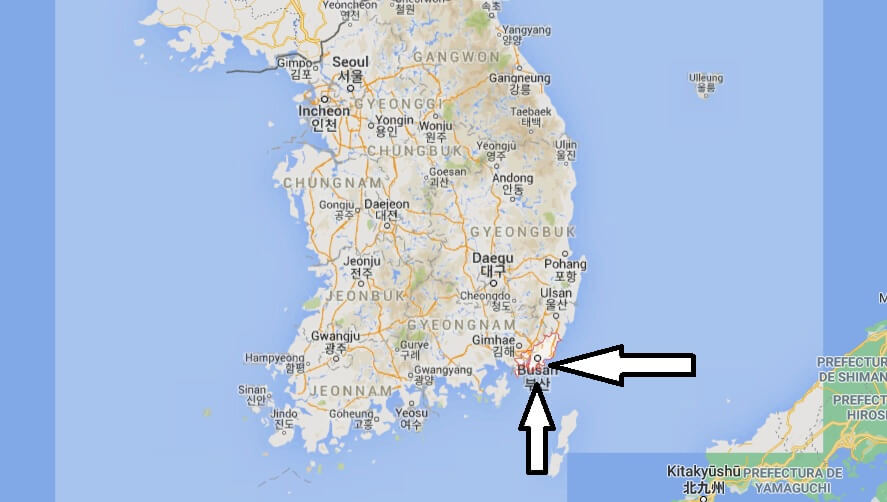¿Dónde se encuentra Busan en Corea del Sur
