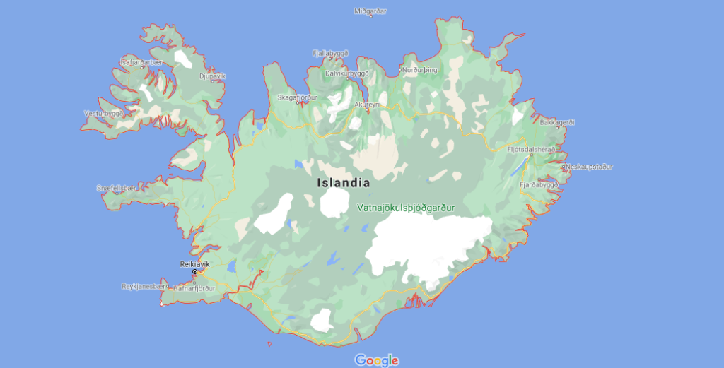 ¿Dónde se encuentra el extremo norte de Islandia