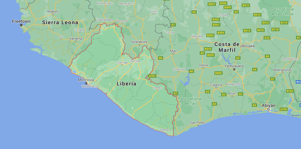 ¿Dónde se encuentra el país Liberia