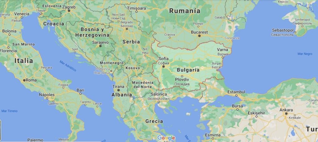 ¿Dónde se ubica Bulgaria en el planisferio