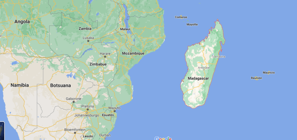 ¿Dónde se ubica Madagascar en el planisferio
