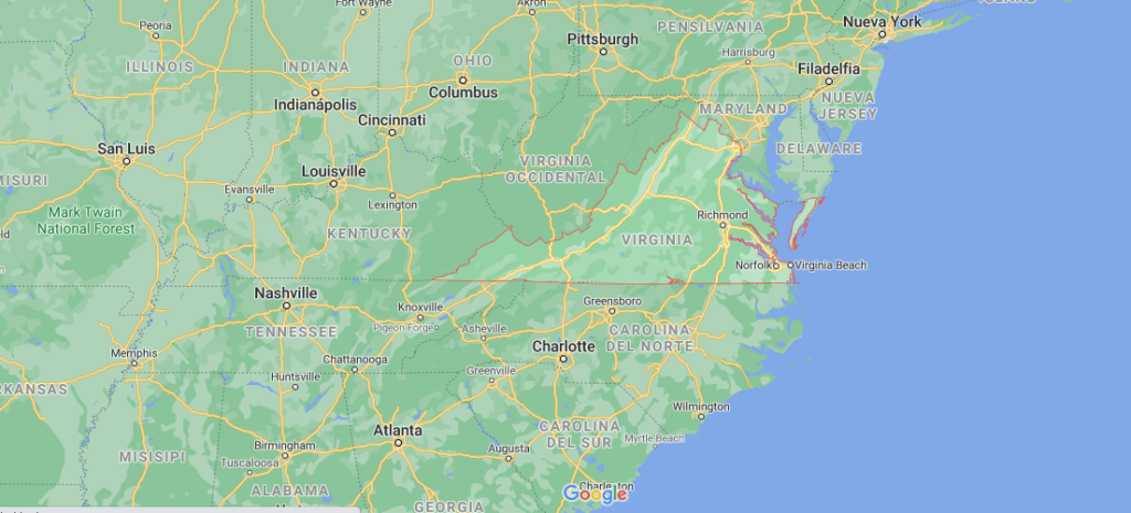 ¿Dónde se ubica el estado de Virginia