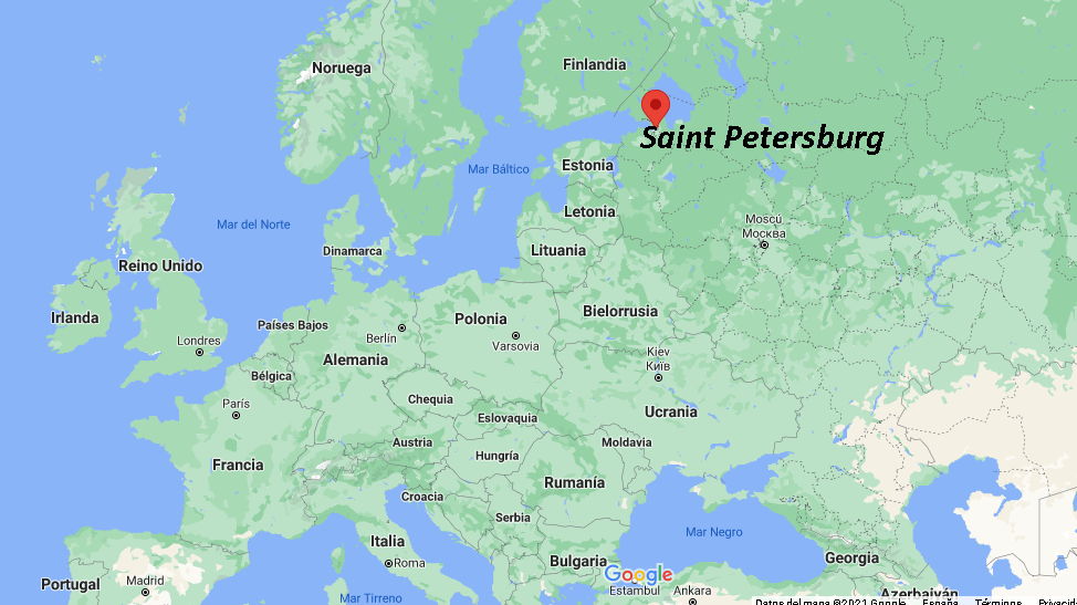 ¿Cuál es la ubicación de las ciudades rusas de San Petersburgo