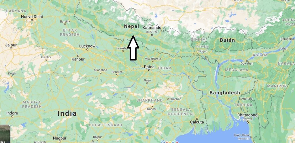 ¿Dónde está ubicada Nepal en el mapamundi