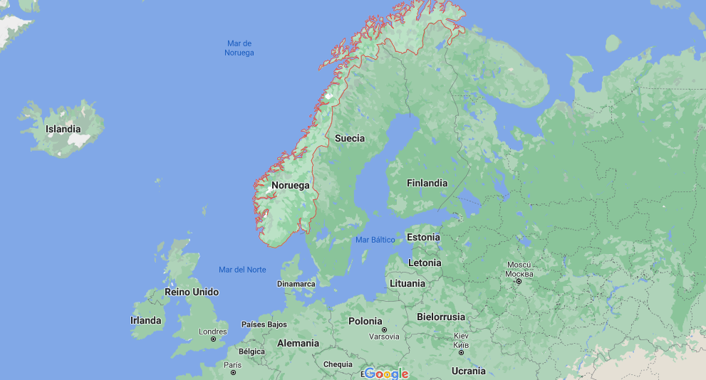 ¿Dónde se encuentra Noruega en el planisferio