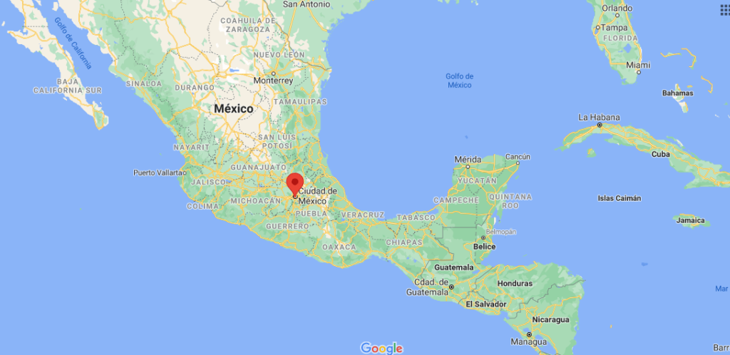¿Dónde se encuentra el Distrito Federal en el mapa de México