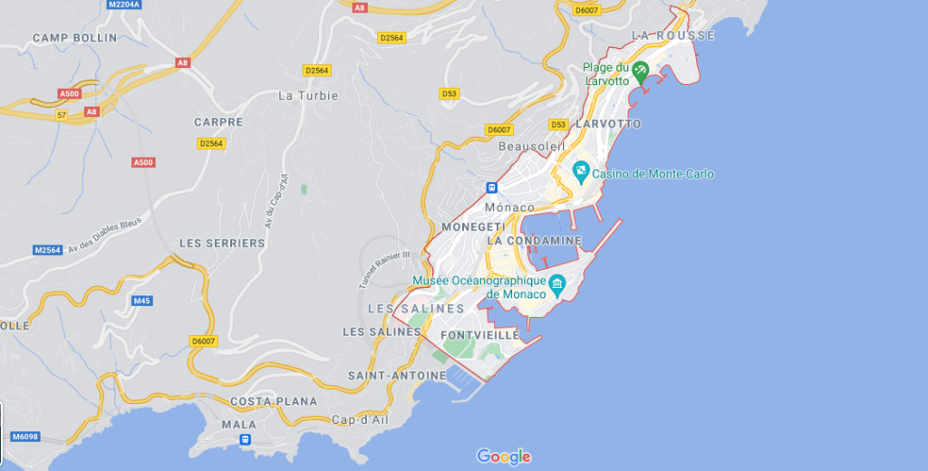 ¿Dónde se ubica Mónaco en el planisferio