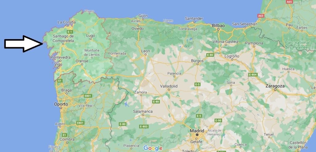 ¿Dónde está situada Galicia en el mapa de España