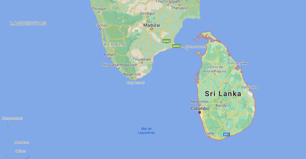 ¿Dónde está ubicada la isla de Ceilan cuyo nombre actual es Sri Lanka