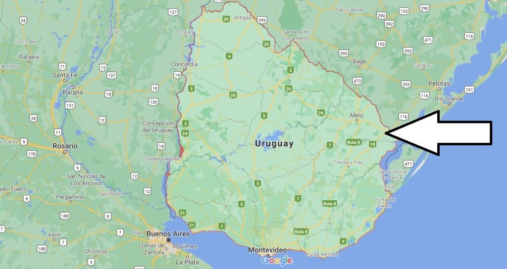 ¿Qué país queda cerca de Uruguay