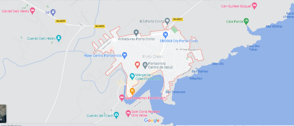 Mapa Porto Cristo