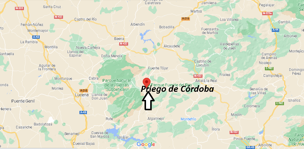 Mapa Priego de Córdoba