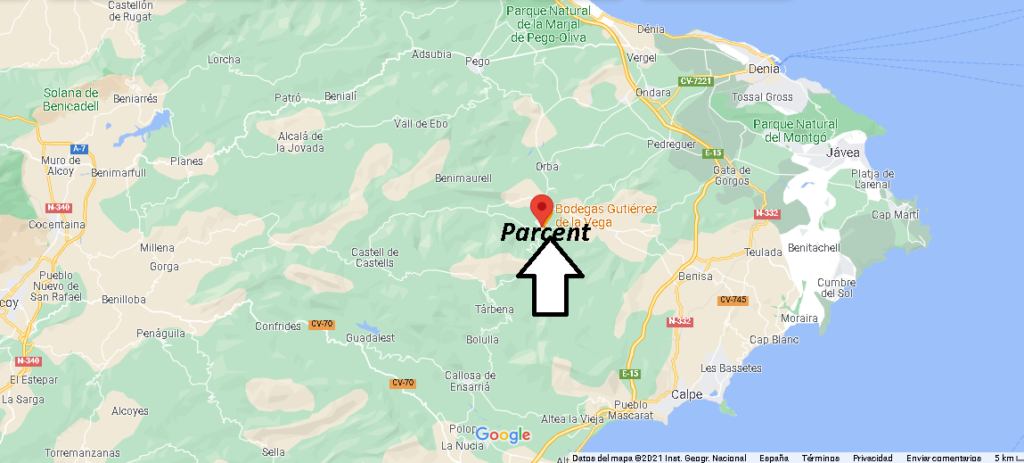 ¿Dónde está ubicada la ciudad de Parcent