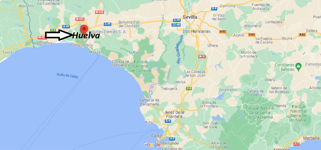 ¿Dónde queda Huelva