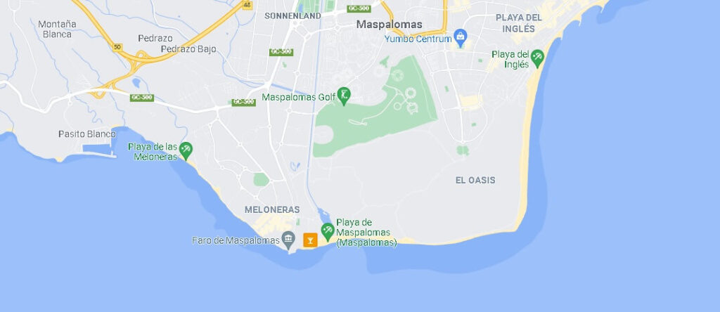 Mapa la Playa de Maspalomas