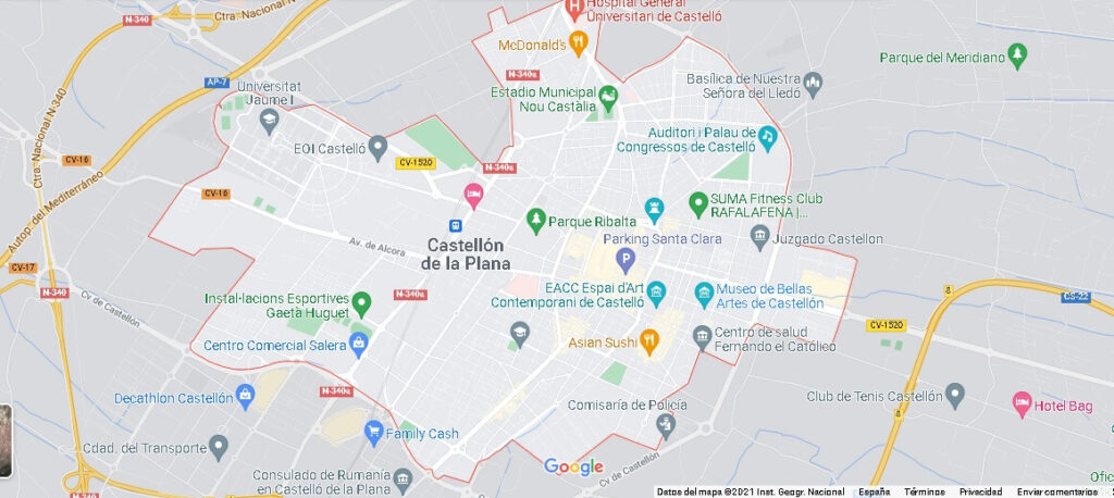 Mapa Castelló de la Plana