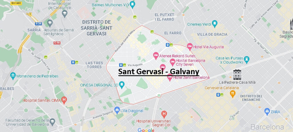 Mapa Sant Gervasi - Galvany