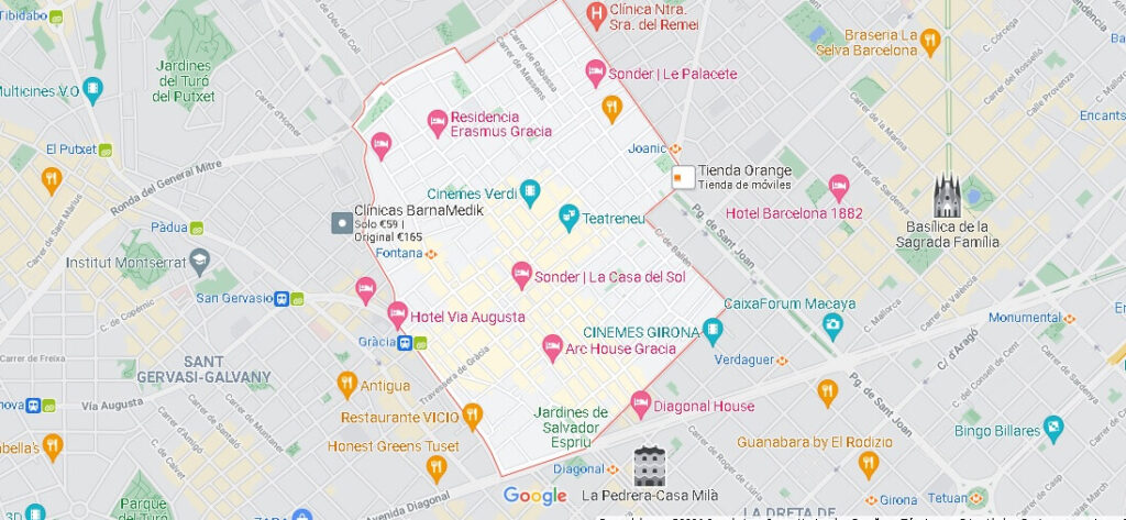Mapa la Vila de Gràcia