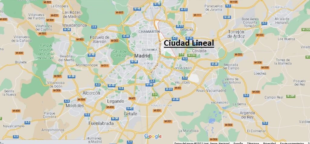 ¿Dónde se sitúa Ciudad Lineal
