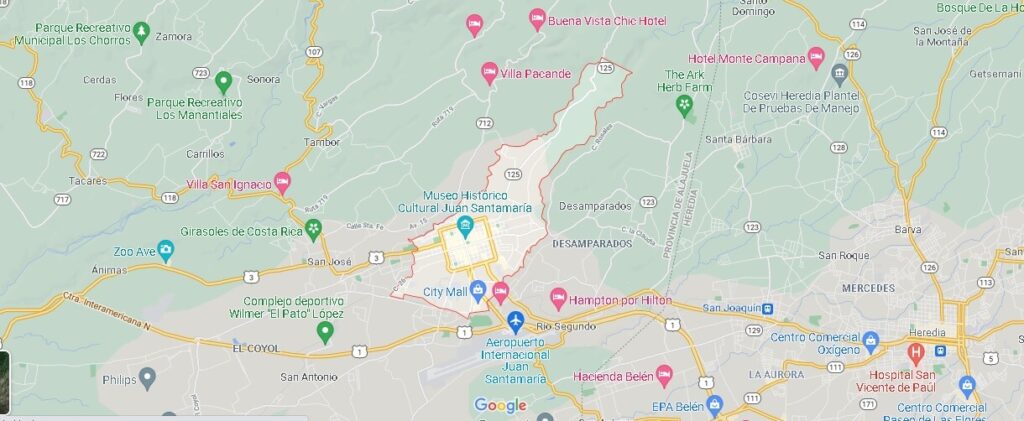 Mapa Alajuela