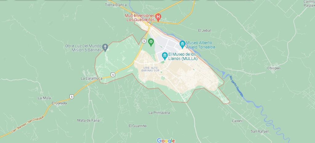Mapa Barinas en Venezuela