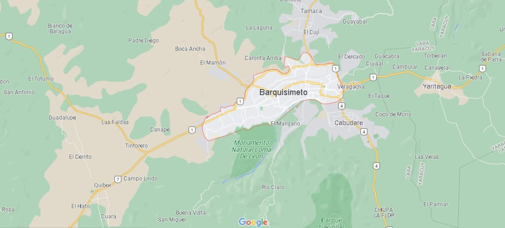 Mapa Barquisimeto en Venezuela