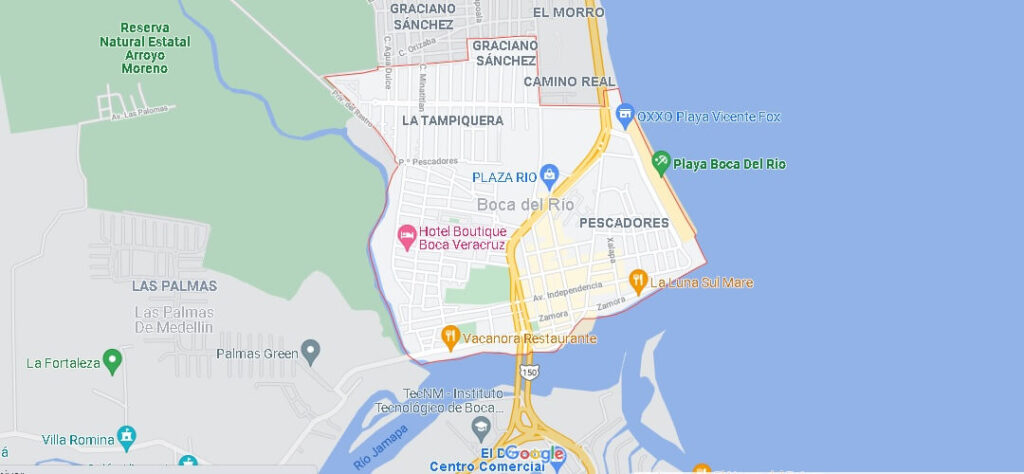 Mapa Boca del Rio