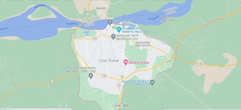 Mapa Ciudad Bolivar en Venezuela