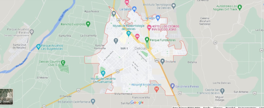 Mapa Delicias (México)