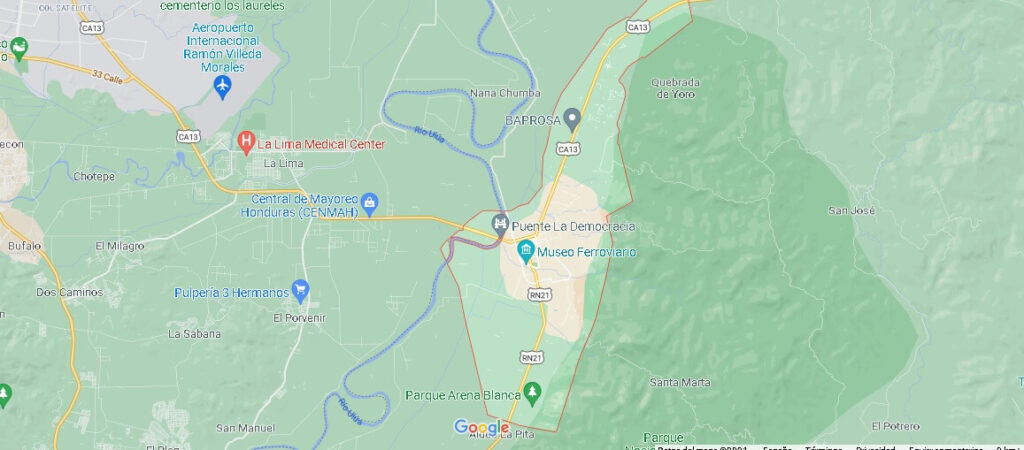 Mapa El Progreso (Honduras)