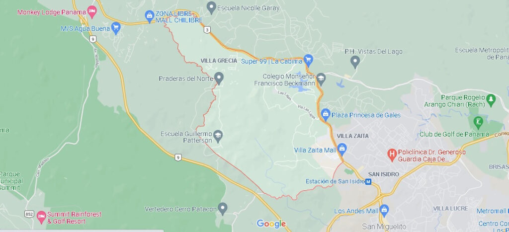 Mapa Las Cumbres (Panamá)