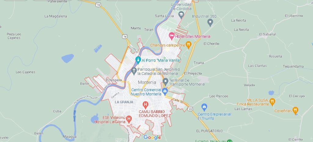 Mapa Montería