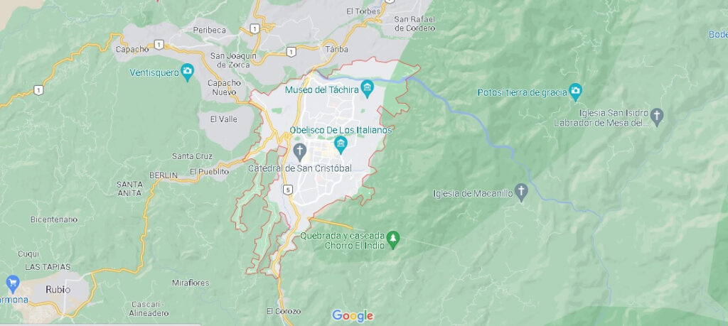 Mapa San Cristóbal (Venezuela)