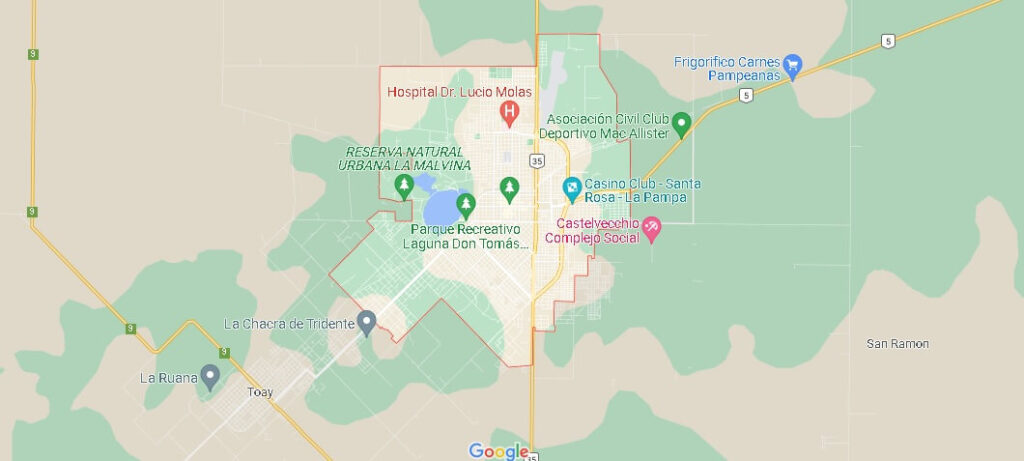 Mapa Santa Rosa en Argentina
