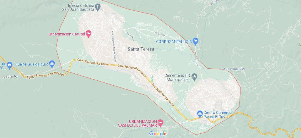 Mapa Santa Teresa del Tuy