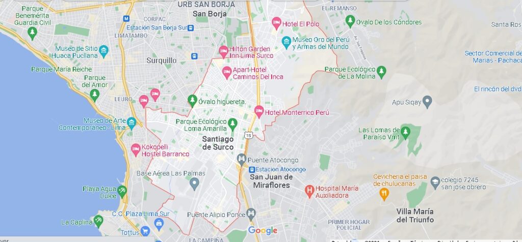 Mapa Santiago de Surco