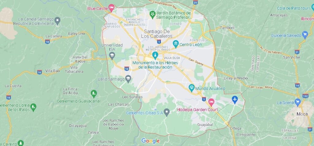 Mapa Santiago de los Caballeros
