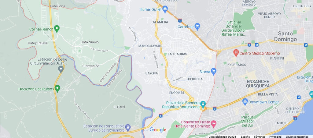 Mapa Santo Domingo Oeste