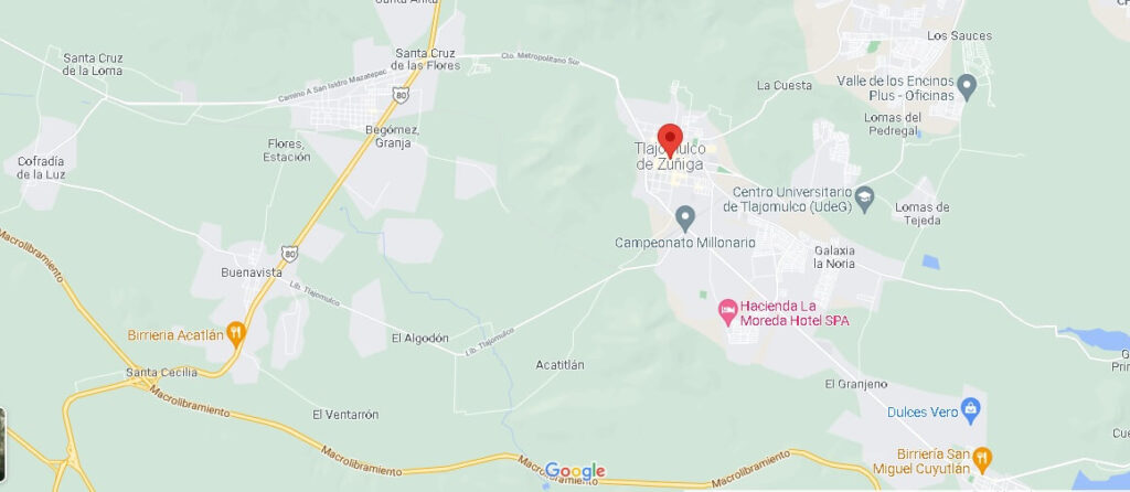 Mapa Tlajomulco de Zúñiga
