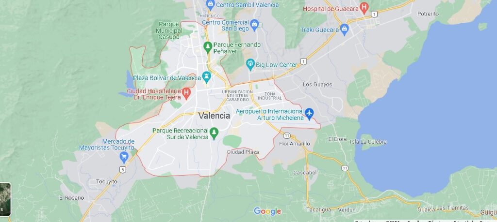Mapa Valencia (Venezuela)