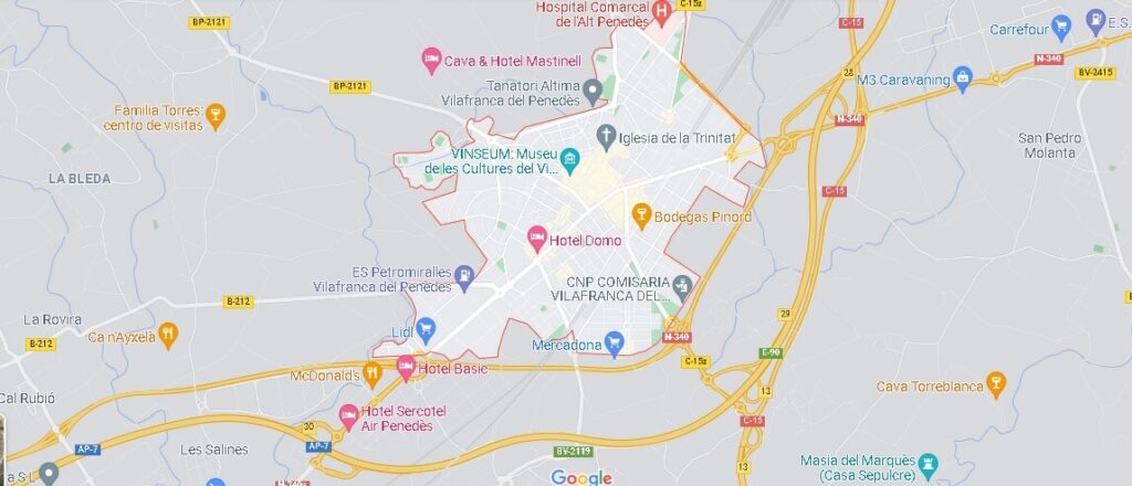 Mapa Vilafranca del Penedès