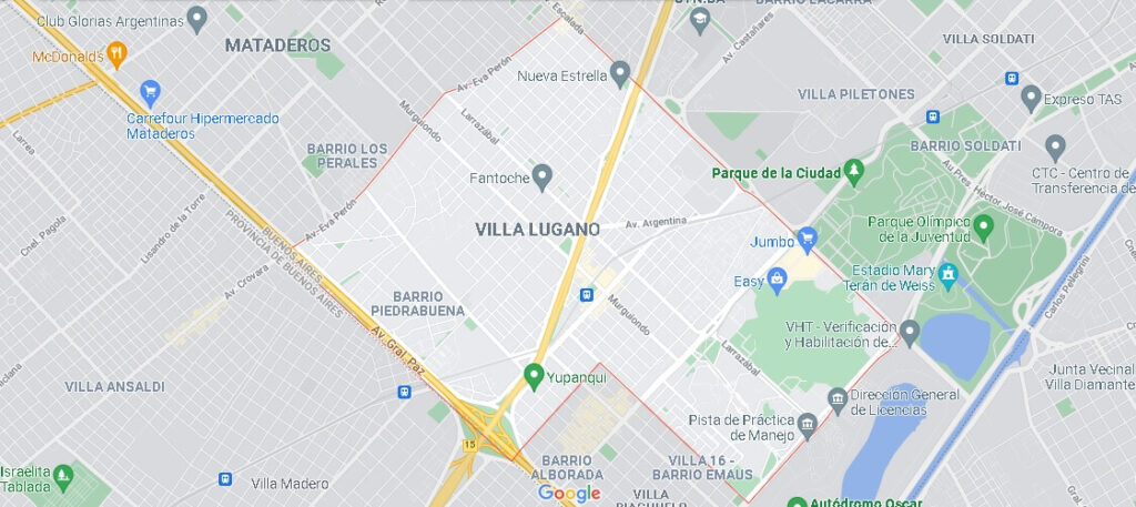 Mapa Villa Lugano