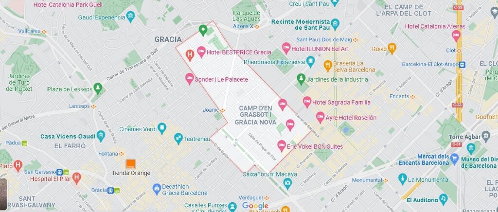 Mapa el Camp d'en Grassot i Gràcia Nova
