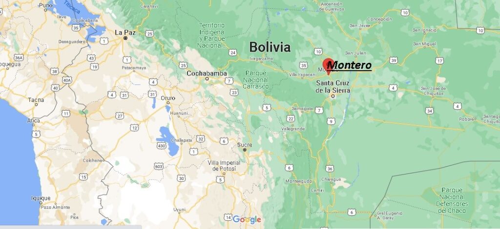 ¿Dónde está Montero (Bolivia)