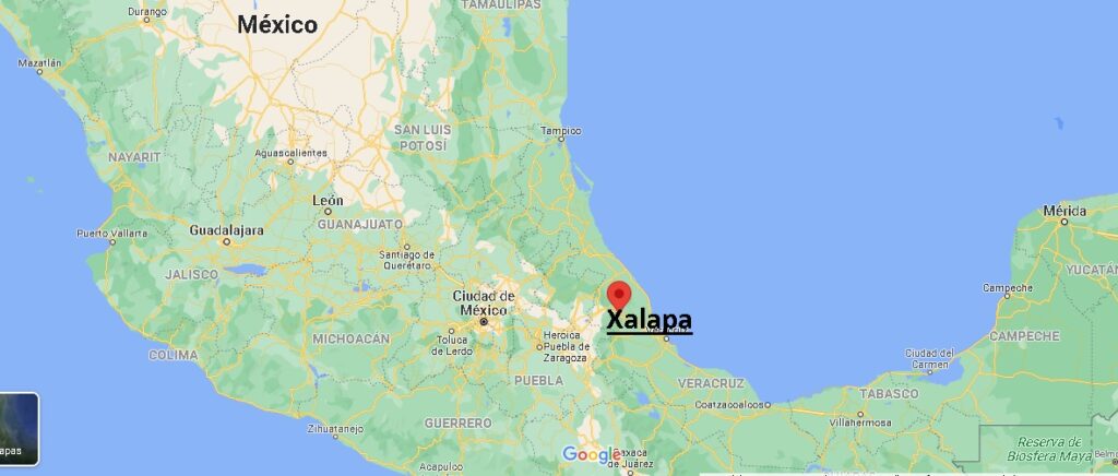 ¿Dónde está Xalapa? Mapa Xalapa