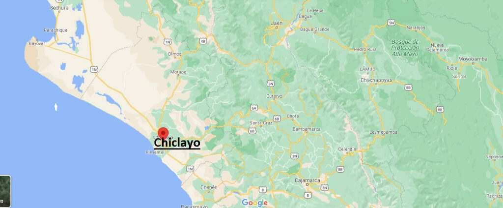 ¿Dónde se ubica Chiclayo en el mapa del Perú