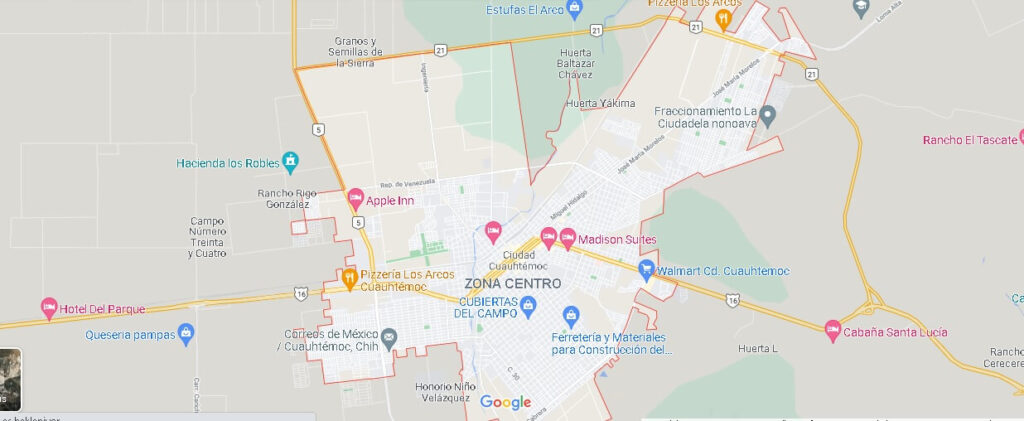 Mapa Ciudad Cuauhtémoc